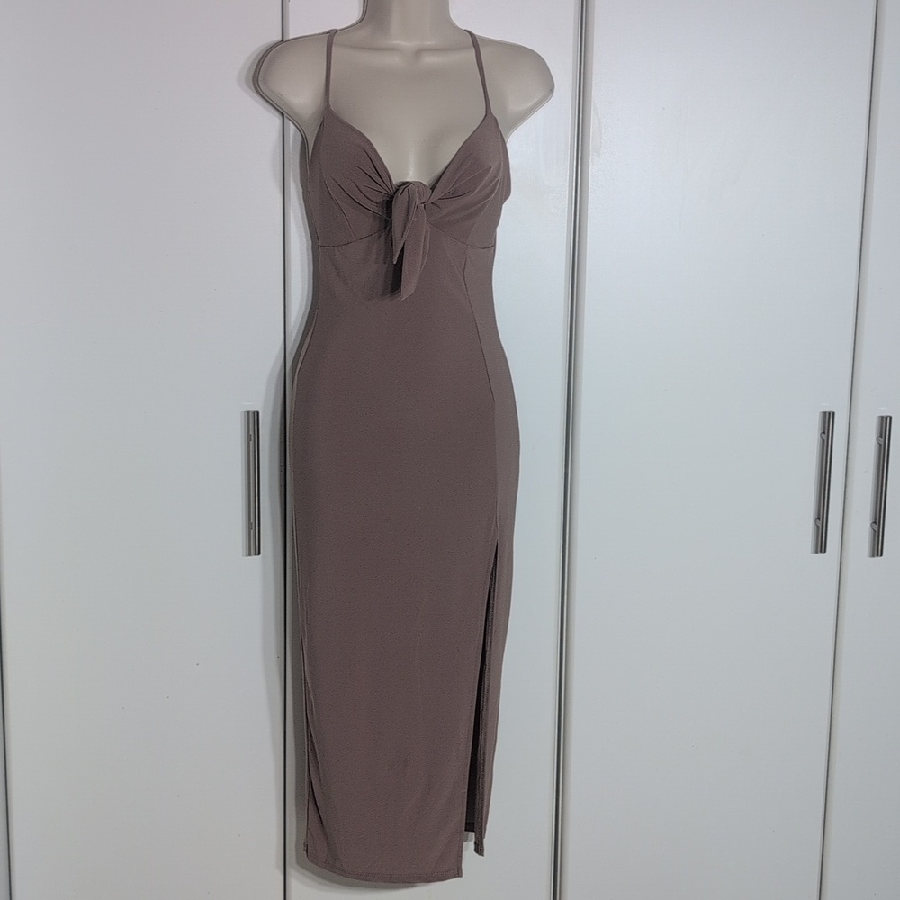 MistyRose Elegant Tan Spaghetti Strap Dress Size XS